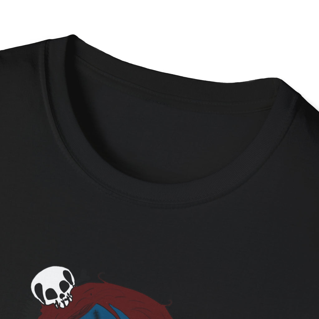 Gothic Blue Doll T-Shirt — Cute Creepy Girl Graphic Tee