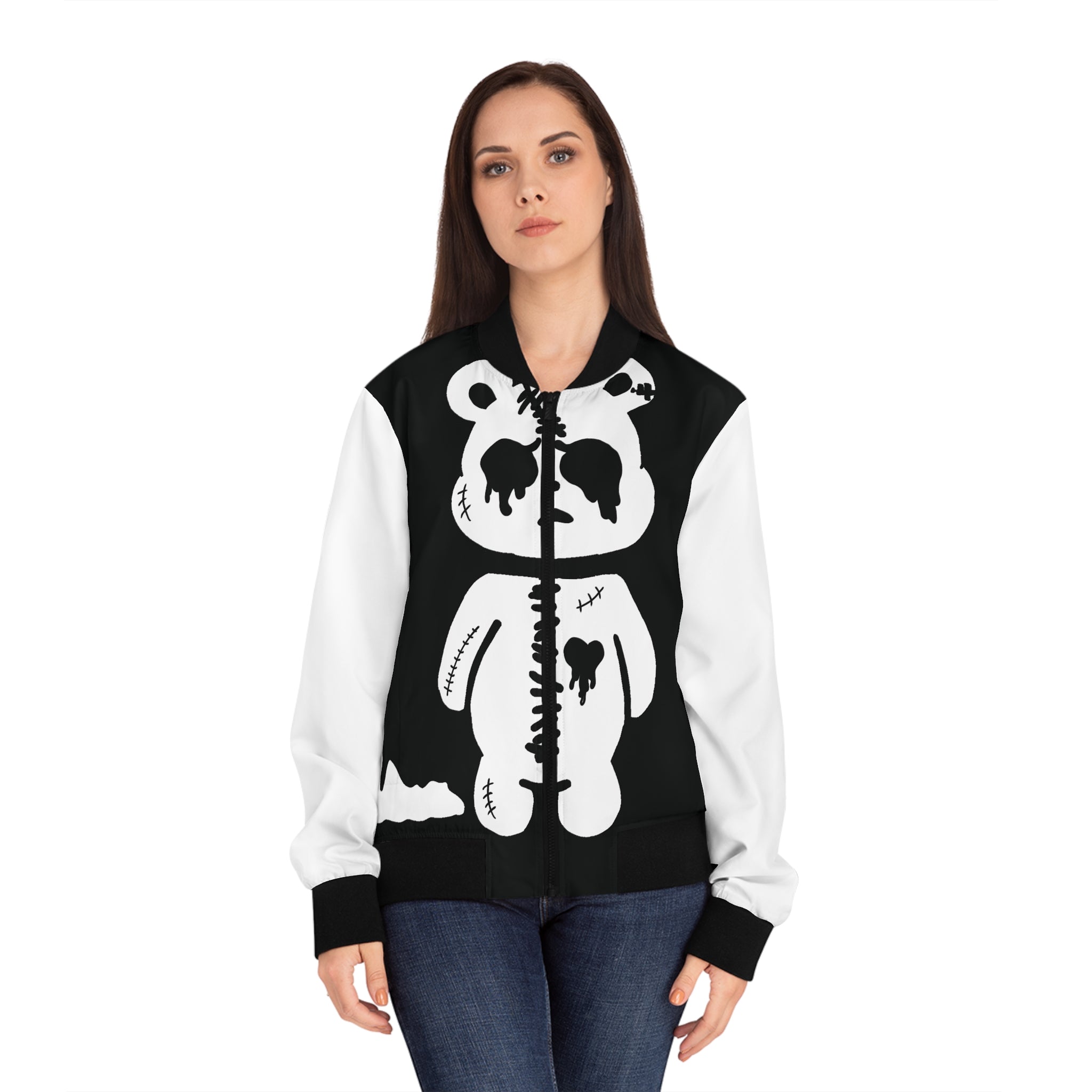 Goth Teddy Bear Women's Bomber Jacket