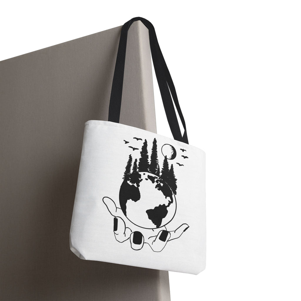 Earth in Your Hands Tote Bag | Eco-Inspired All-Over Print Canvas Tote