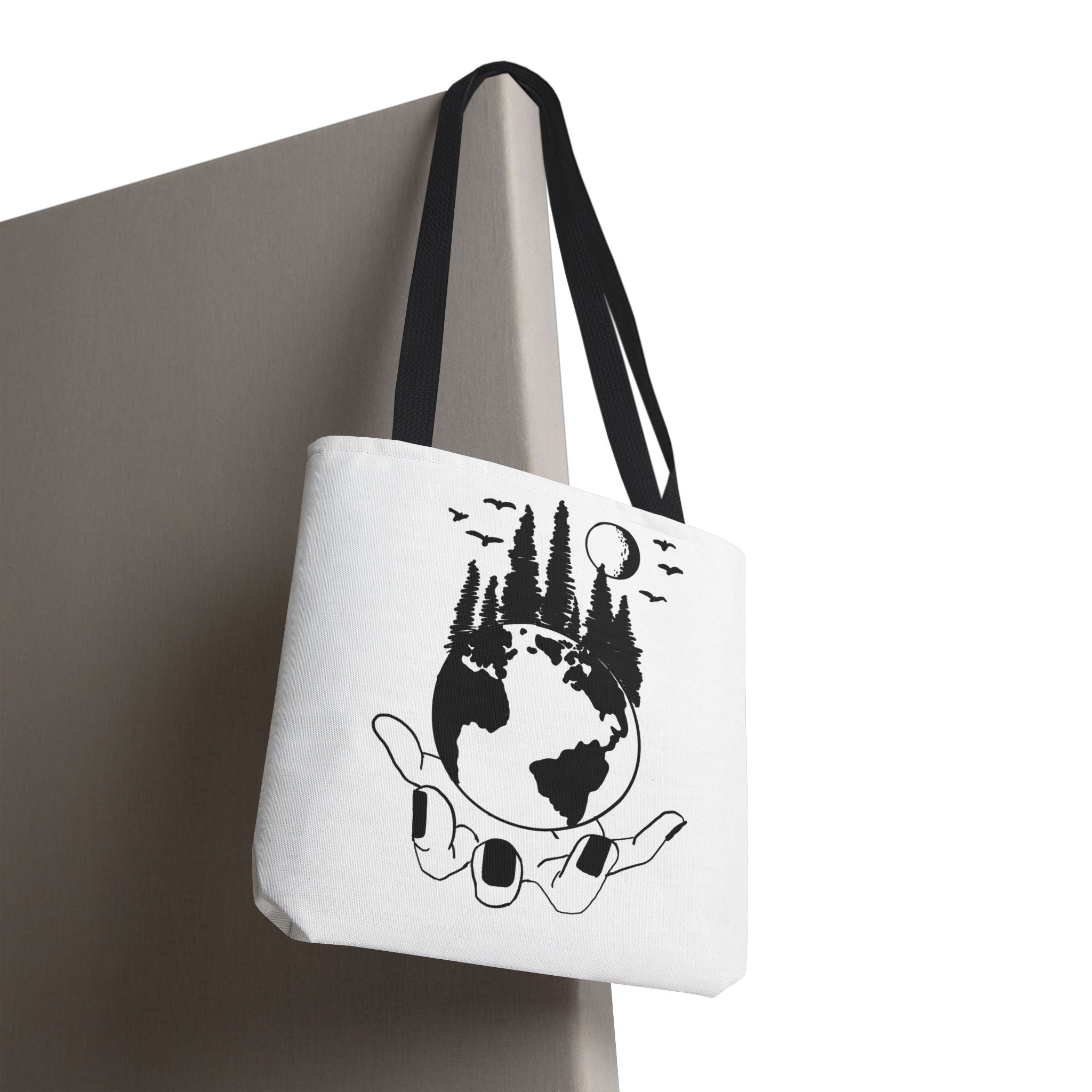Earth in Your Hands Tote Bag | Eco-Inspired All-Over Print Canvas Tote